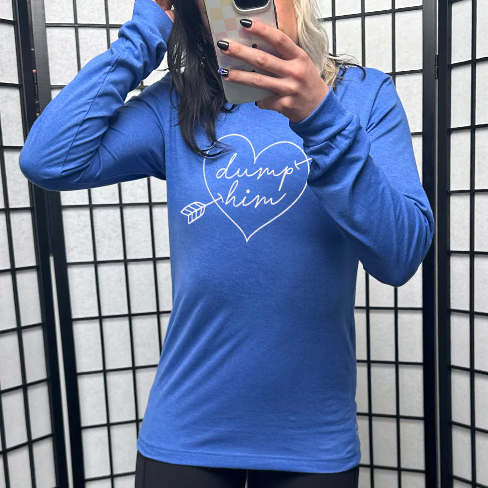Long Sleeve Tee | Dump Him Cupid Heart - Image 3