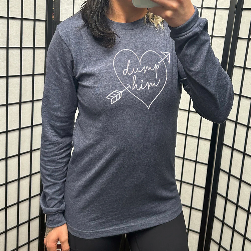 Long Sleeve Tee | Dump Him Cupid Heart - Image 6