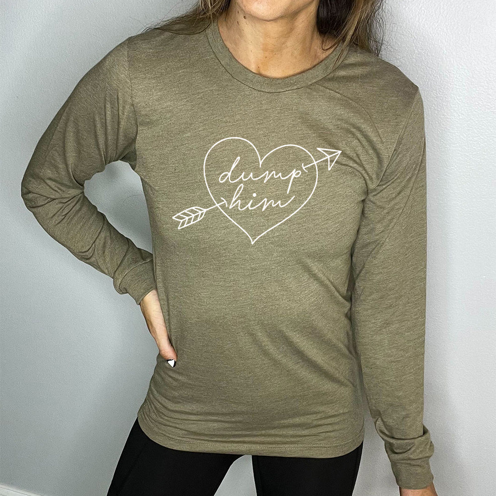 Long Sleeve Tee | Dump Him Cupid Heart - Image 7