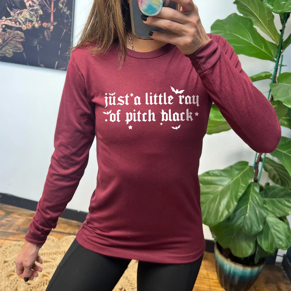 Long Sleeve Tee | Just A Little Ray Of Pitch Black - Image 2
