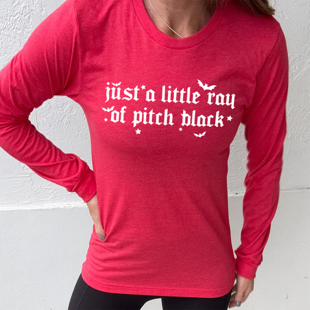 Long Sleeve Tee | Just A Little Ray Of Pitch Black - Image 9