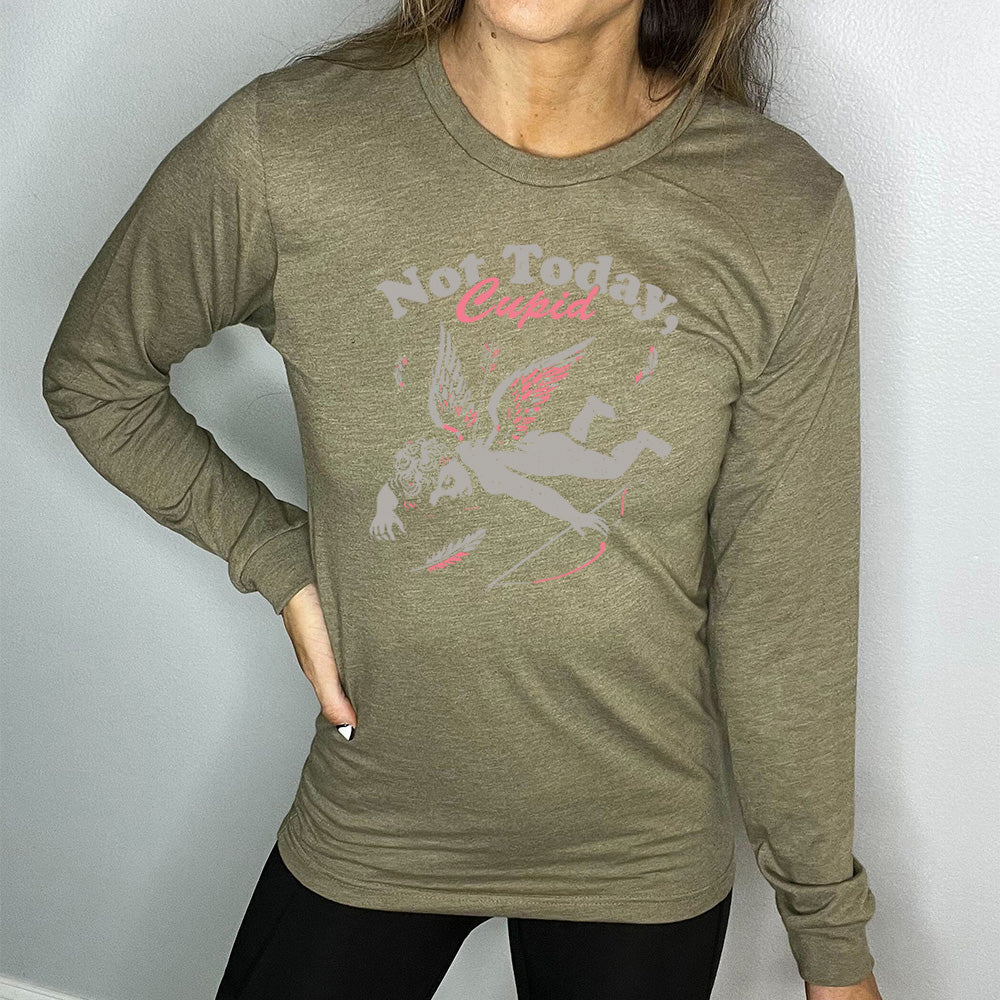 Long Sleeve Tee | Not Today, Cupid - Bow & Arrow - Image 7