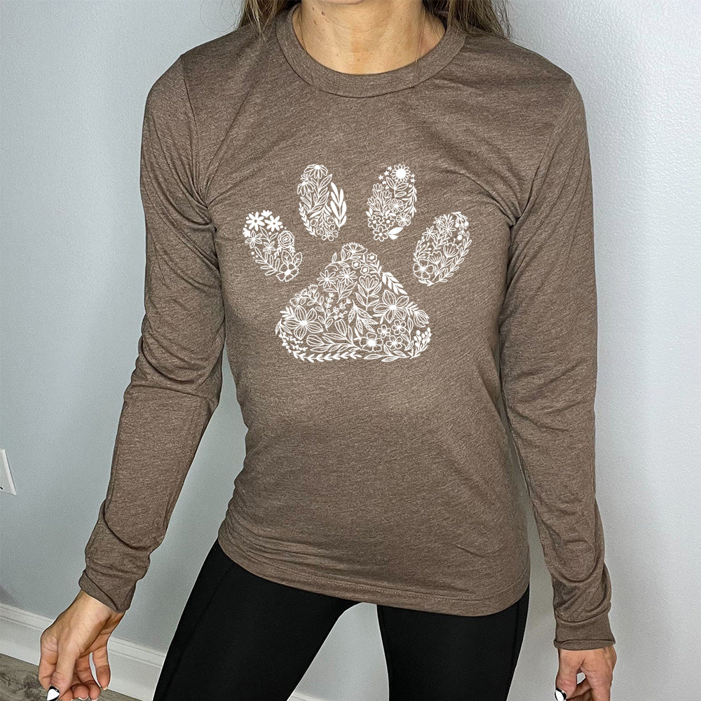Long Sleeve Tee | Paw Floral Design - Image 5