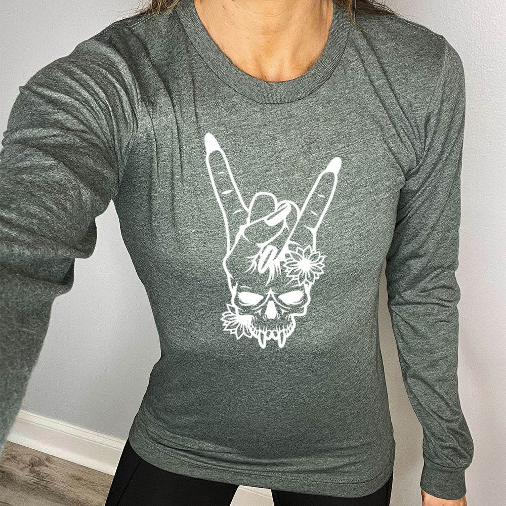 Long Sleeve Tee | Skull Rocker Hand - Image 4
