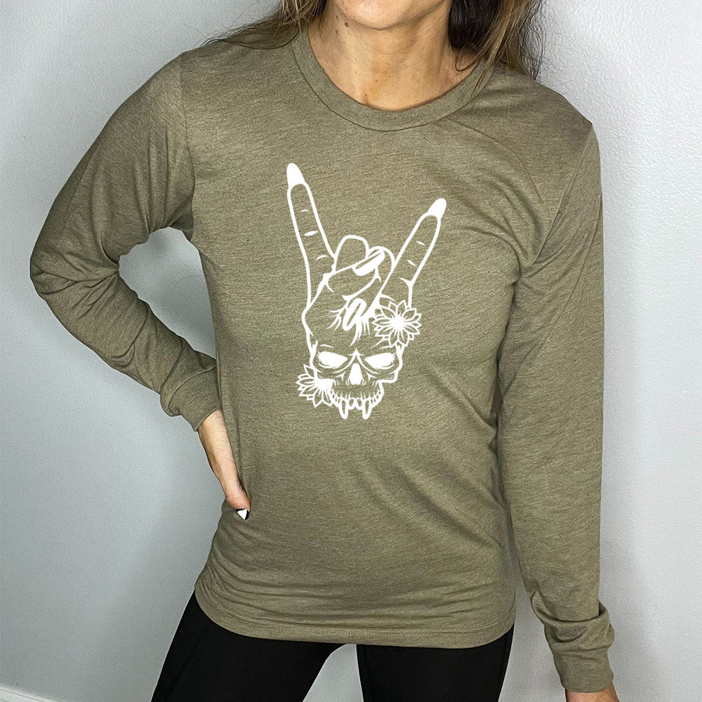 Long Sleeve Tee | Skull Rocker Hand - Image 7