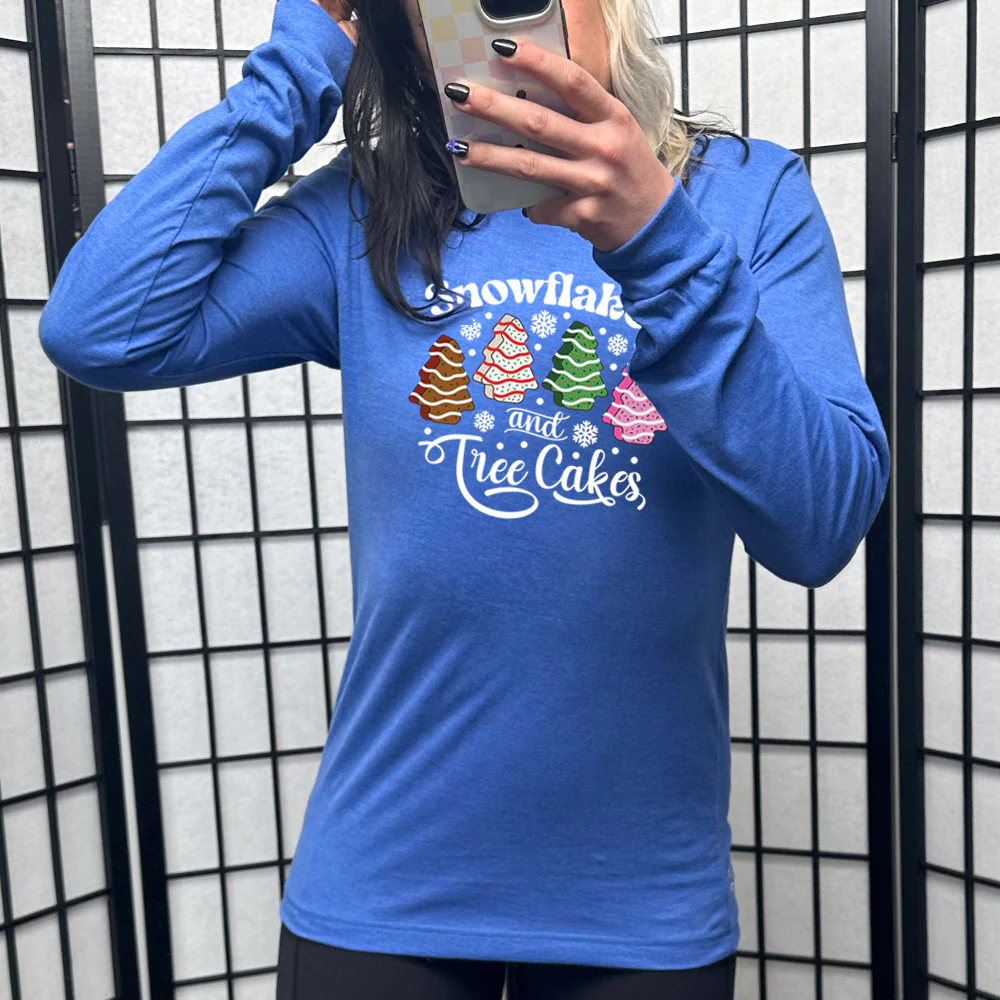 Long Sleeve Tee | Snowflakes & Tree Cakes - Image 3