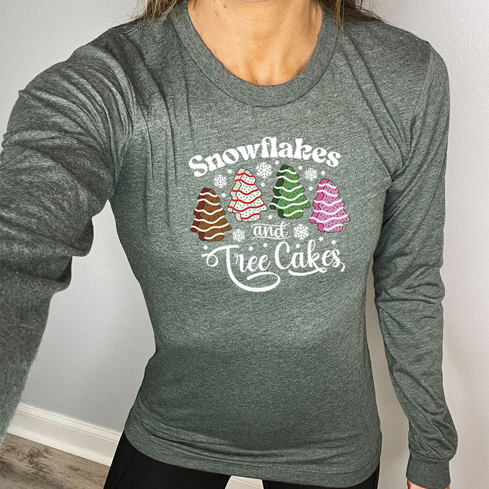 Long Sleeve Tee | Snowflakes & Tree Cakes - Image 4