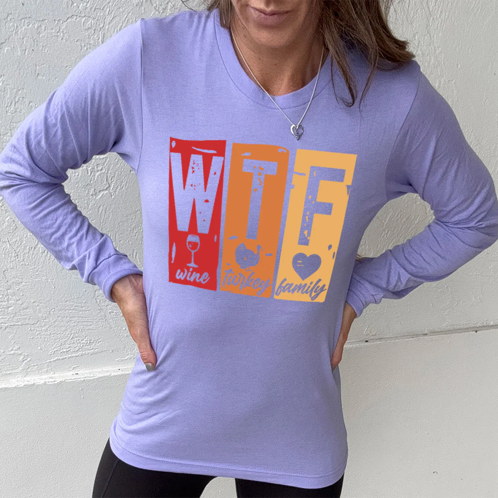 Long Sleeve Tee | WTF Wine Turkey Family - Image 10