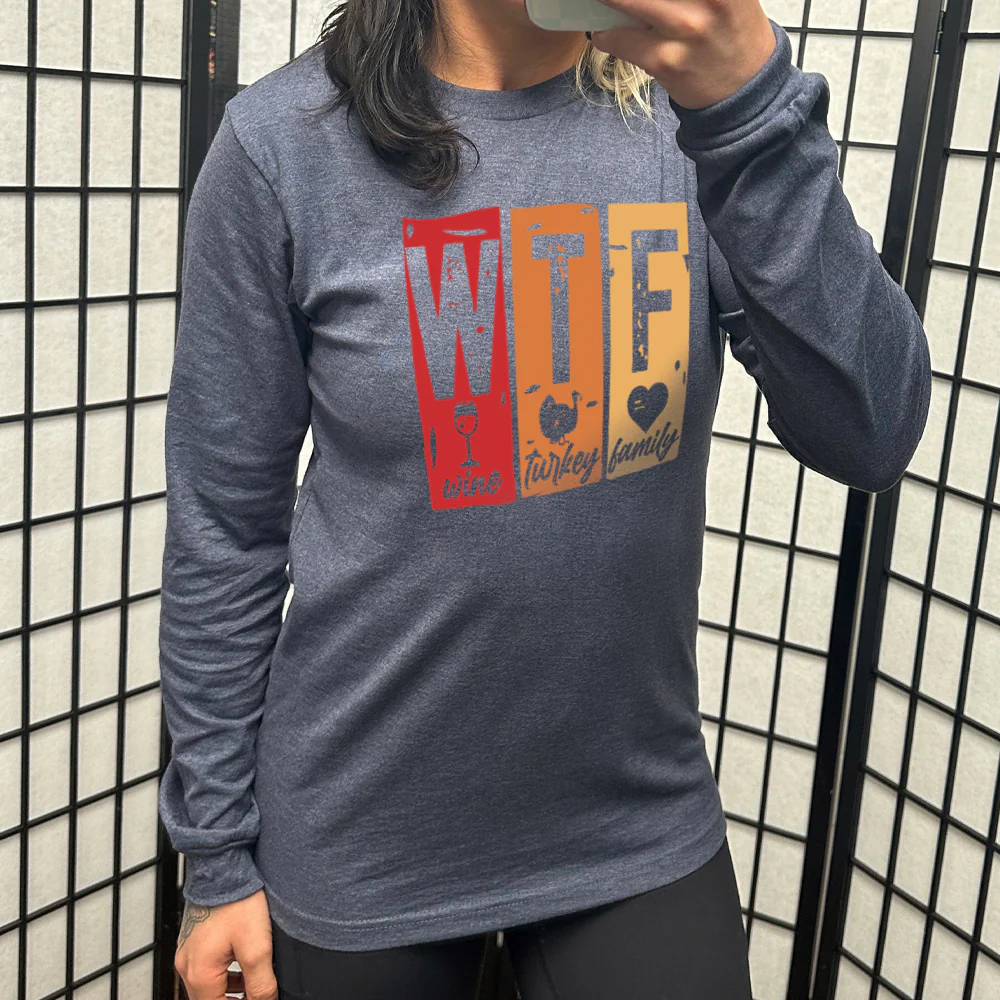 Long Sleeve Tee | WTF Wine Turkey Family - Image 6