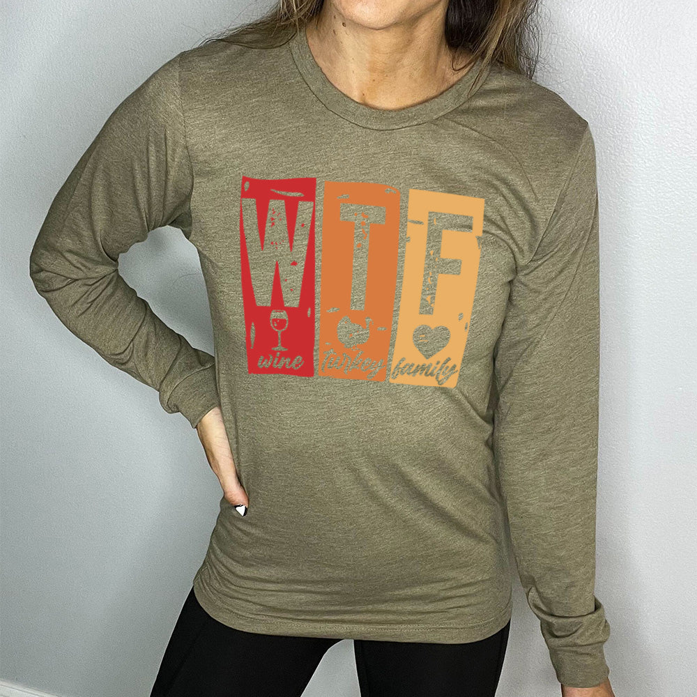 Long Sleeve Tee | WTF Wine Turkey Family - Image 7