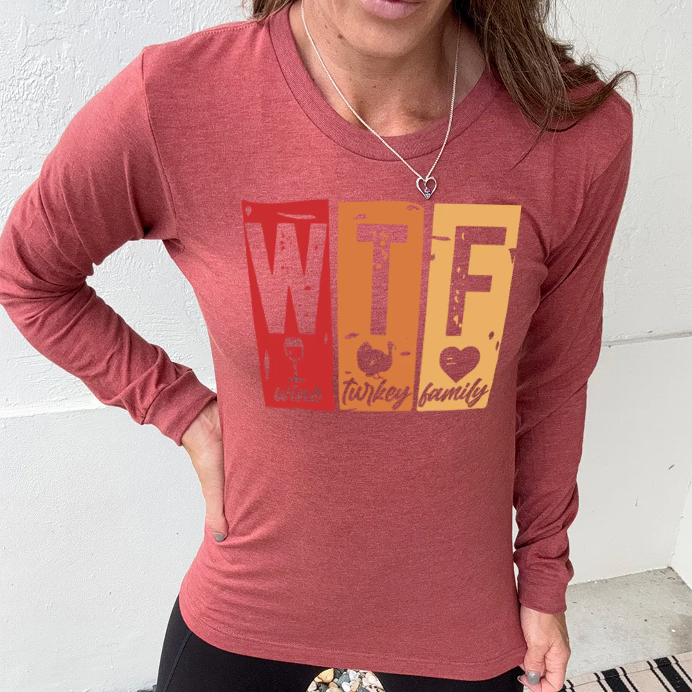 Long Sleeve Tee | WTF Wine Turkey Family - Image 8