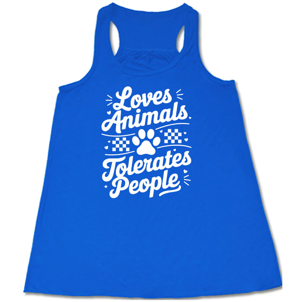 Loves Animals Tolerates People Shirt - Image 3