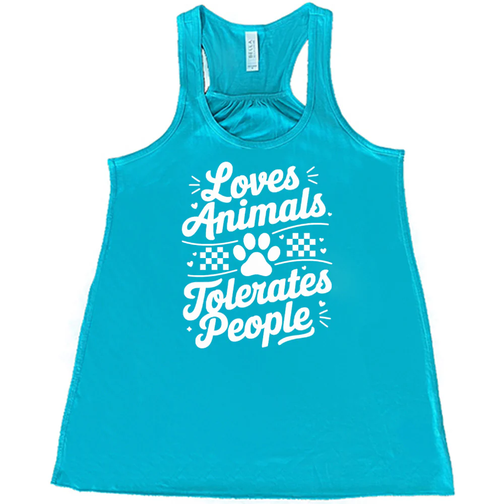 Loves Animals Tolerates People Shirt - Image 6