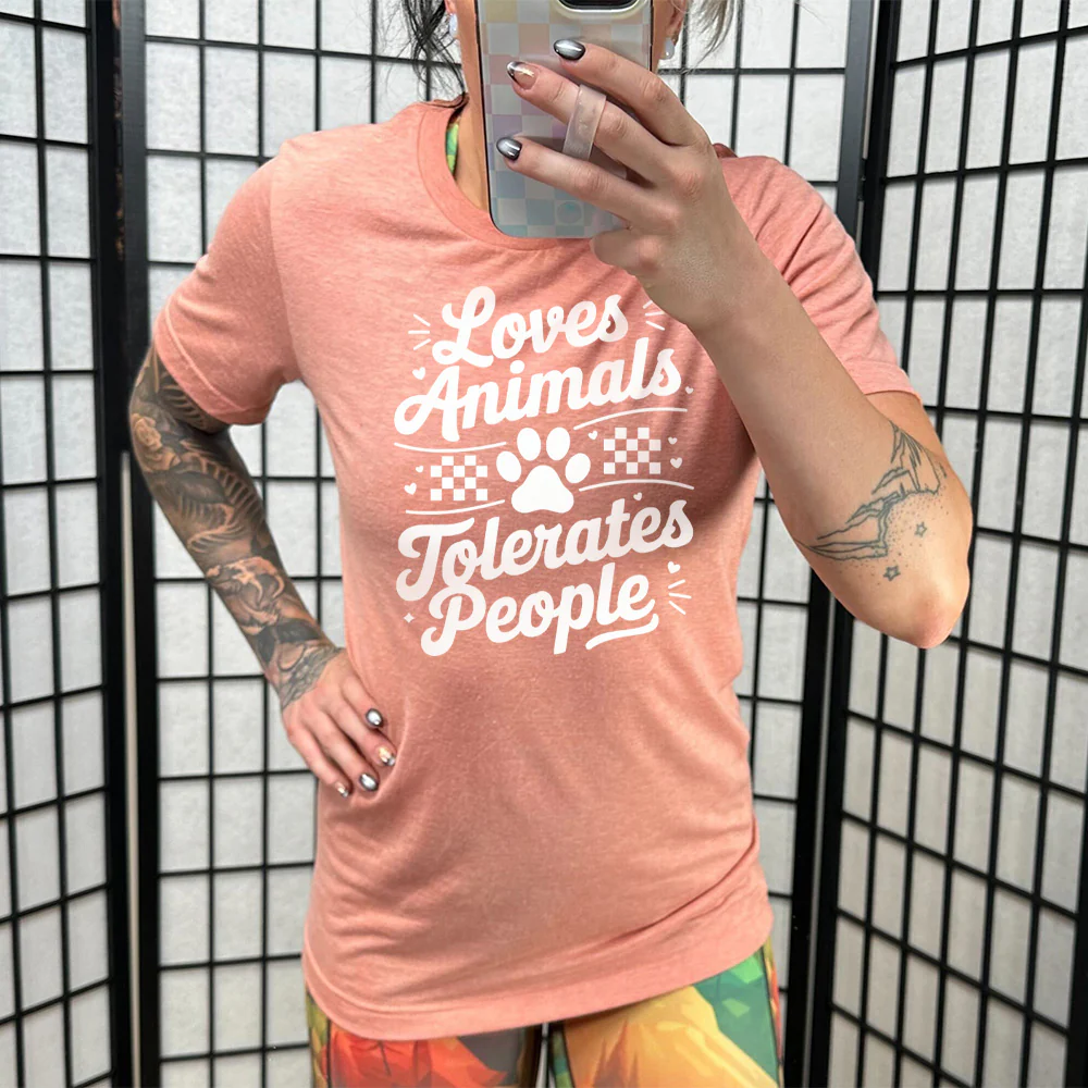 Loves Animals Tolerates People Shirt Unisex - Image 11