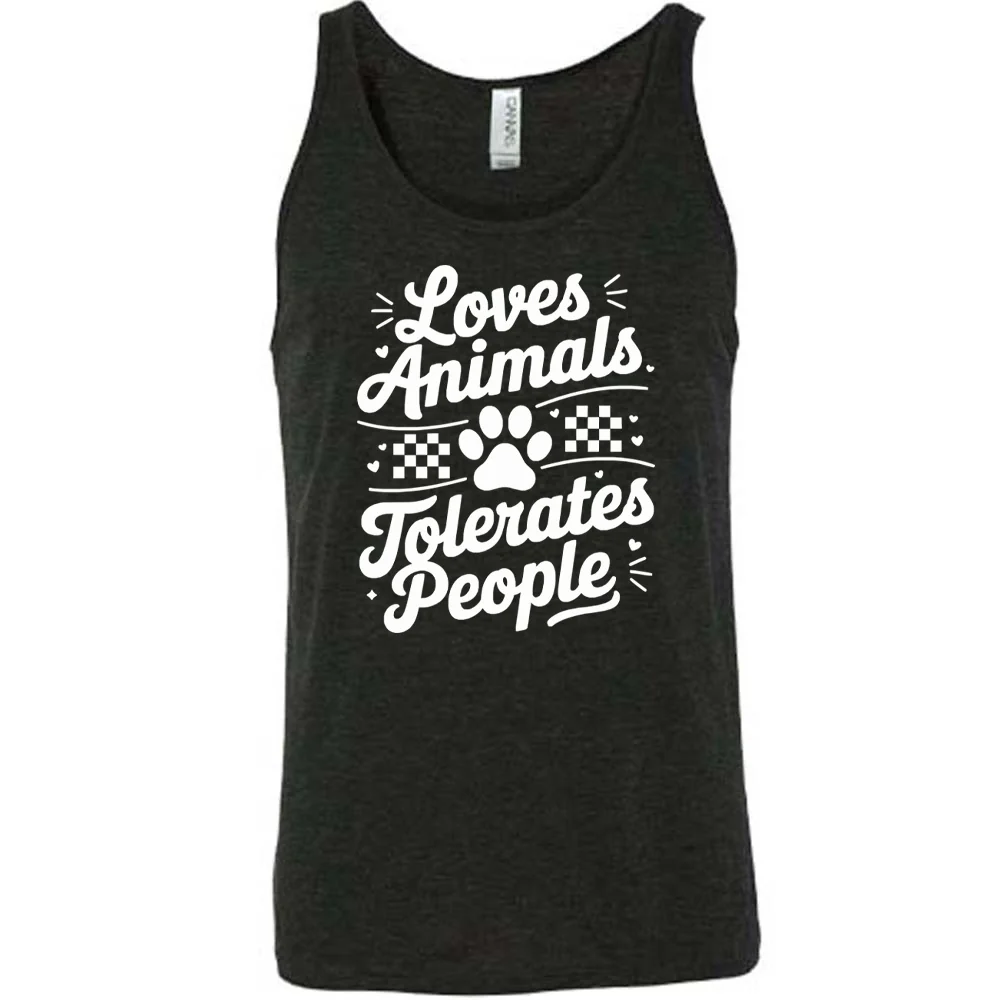 Loves Animals Tolerates People Shirt Unisex - Image 2