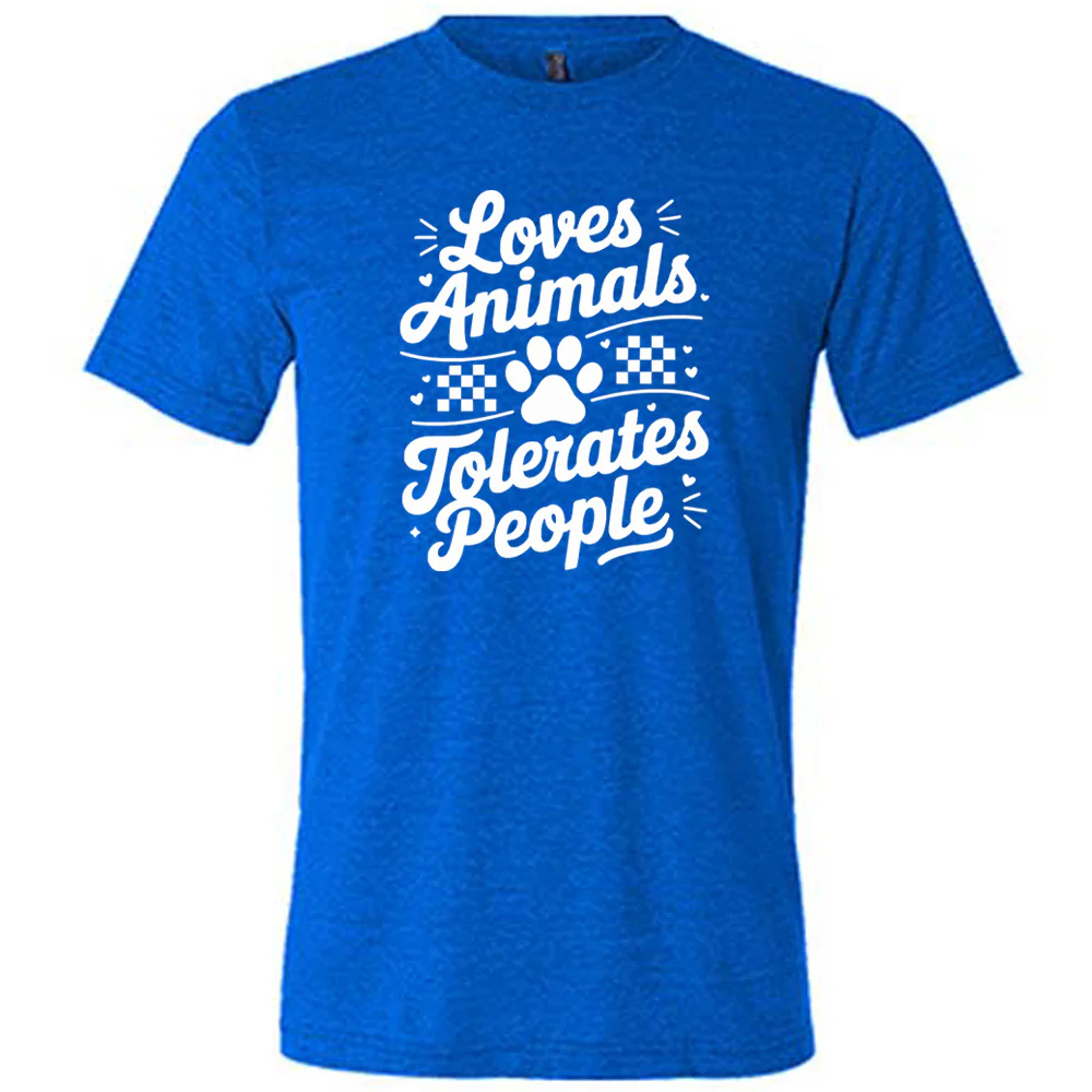 Loves Animals Tolerates People Shirt Unisex - Image 3