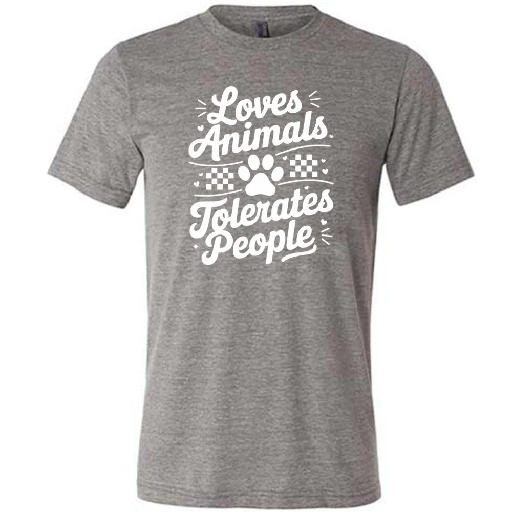 Loves Animals Tolerates People Shirt Unisex - Image 7