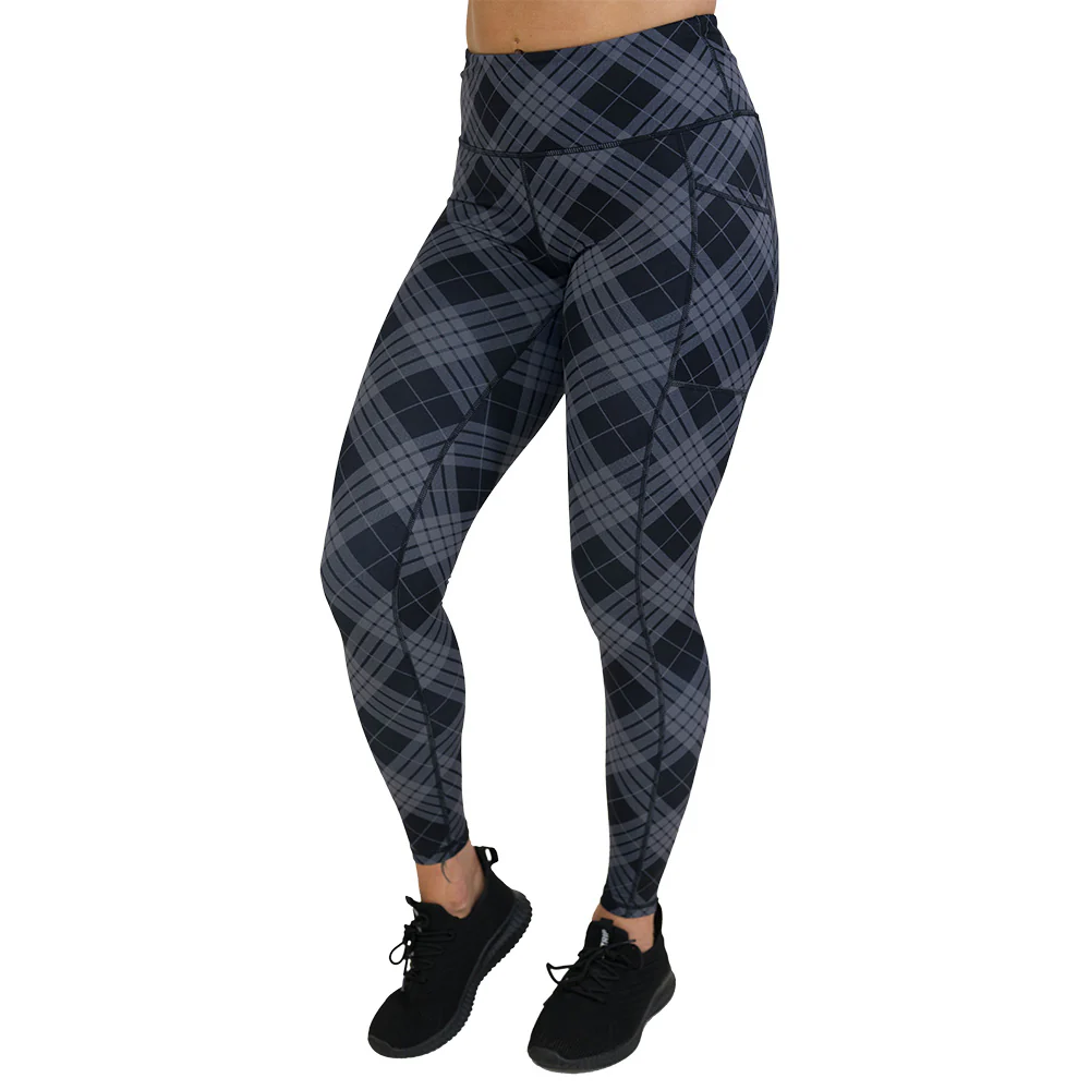 Monochrome Plaid Leggings - Image 2