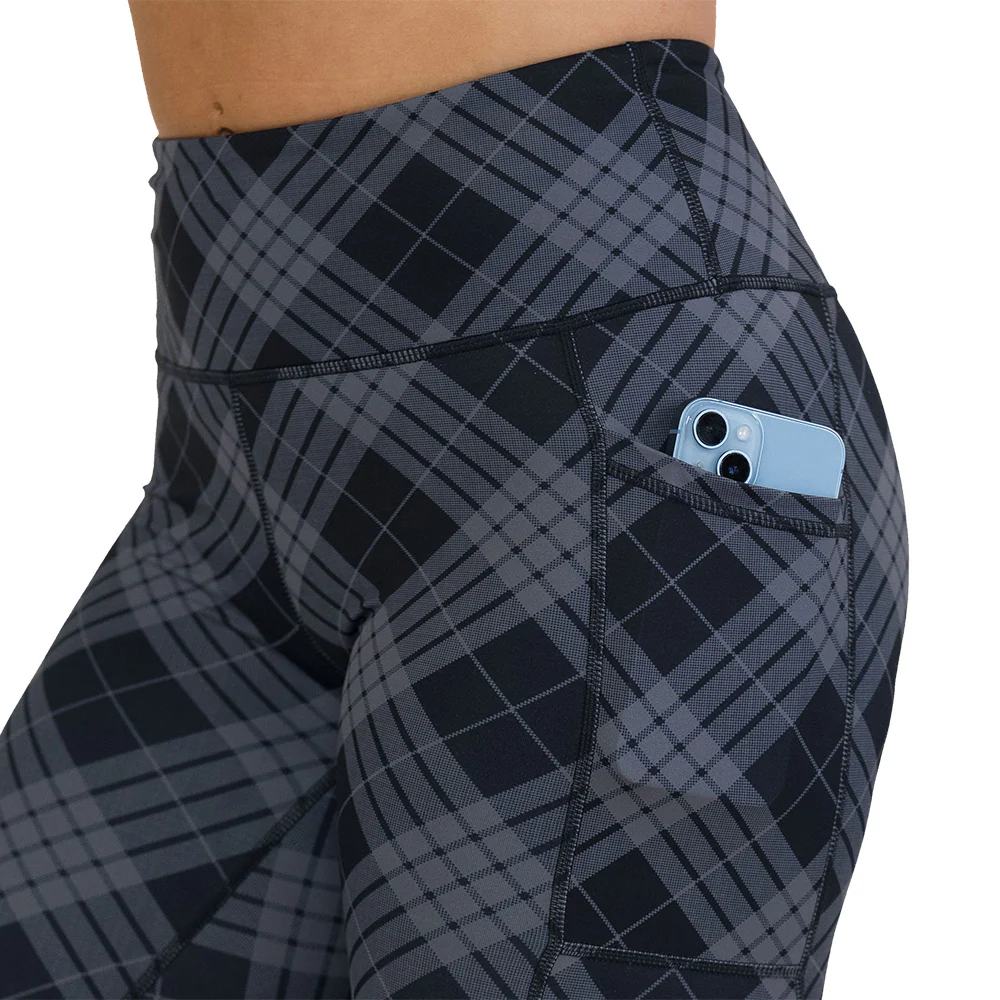 Monochrome Plaid Leggings - Image 3