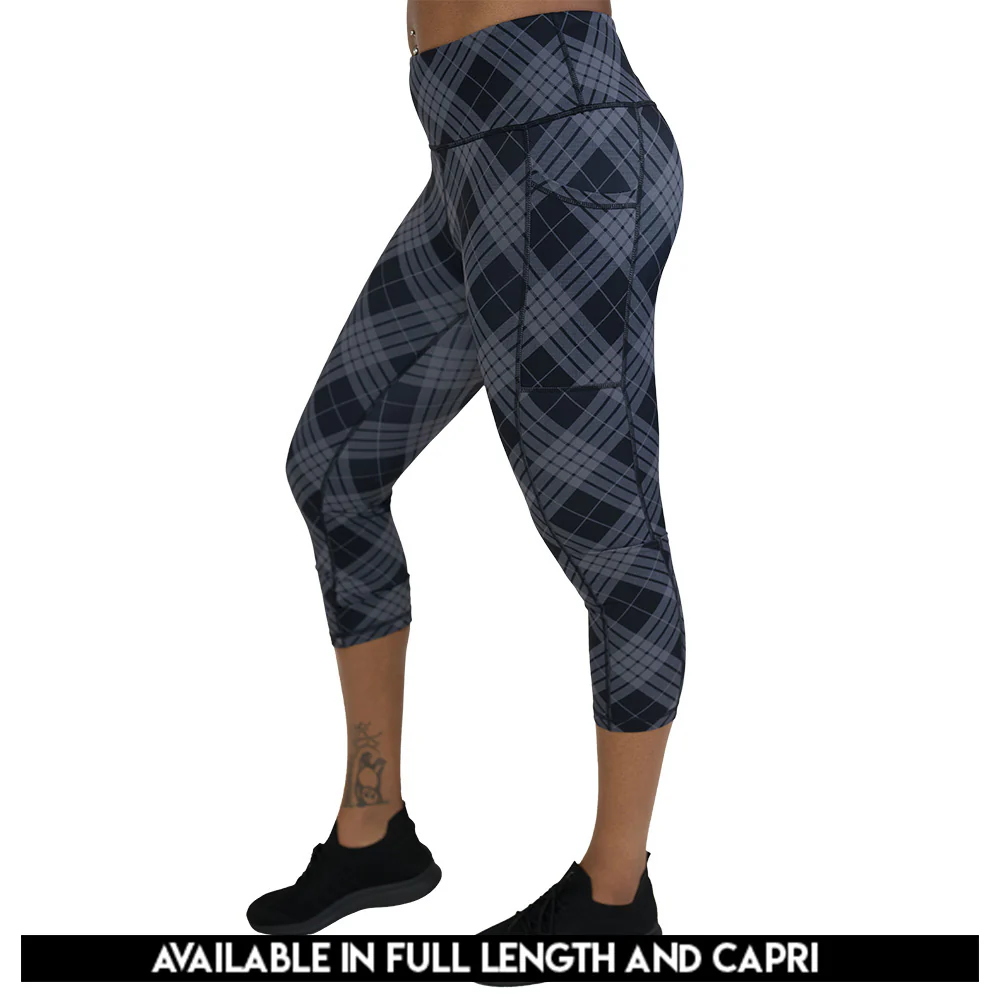 Monochrome Plaid Leggings - Image 4
