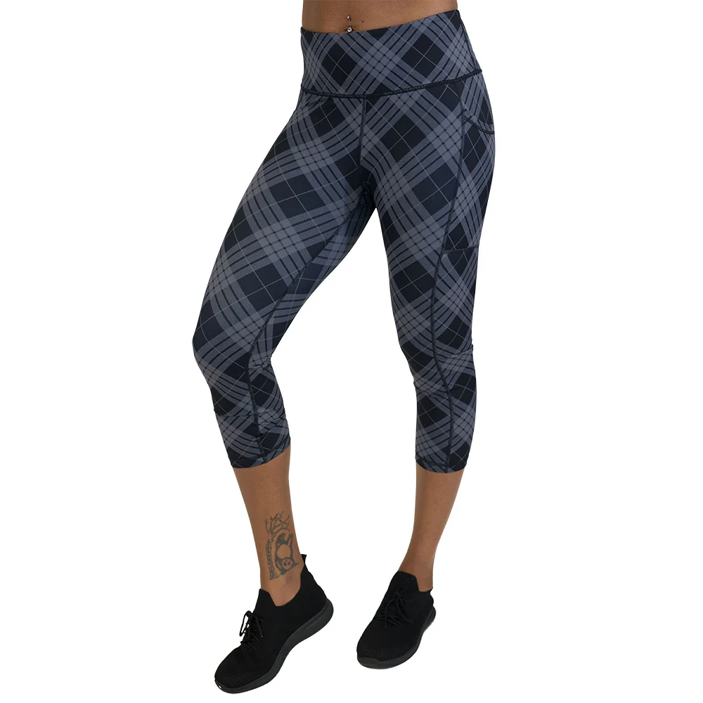 Monochrome Plaid Leggings - Image 7
