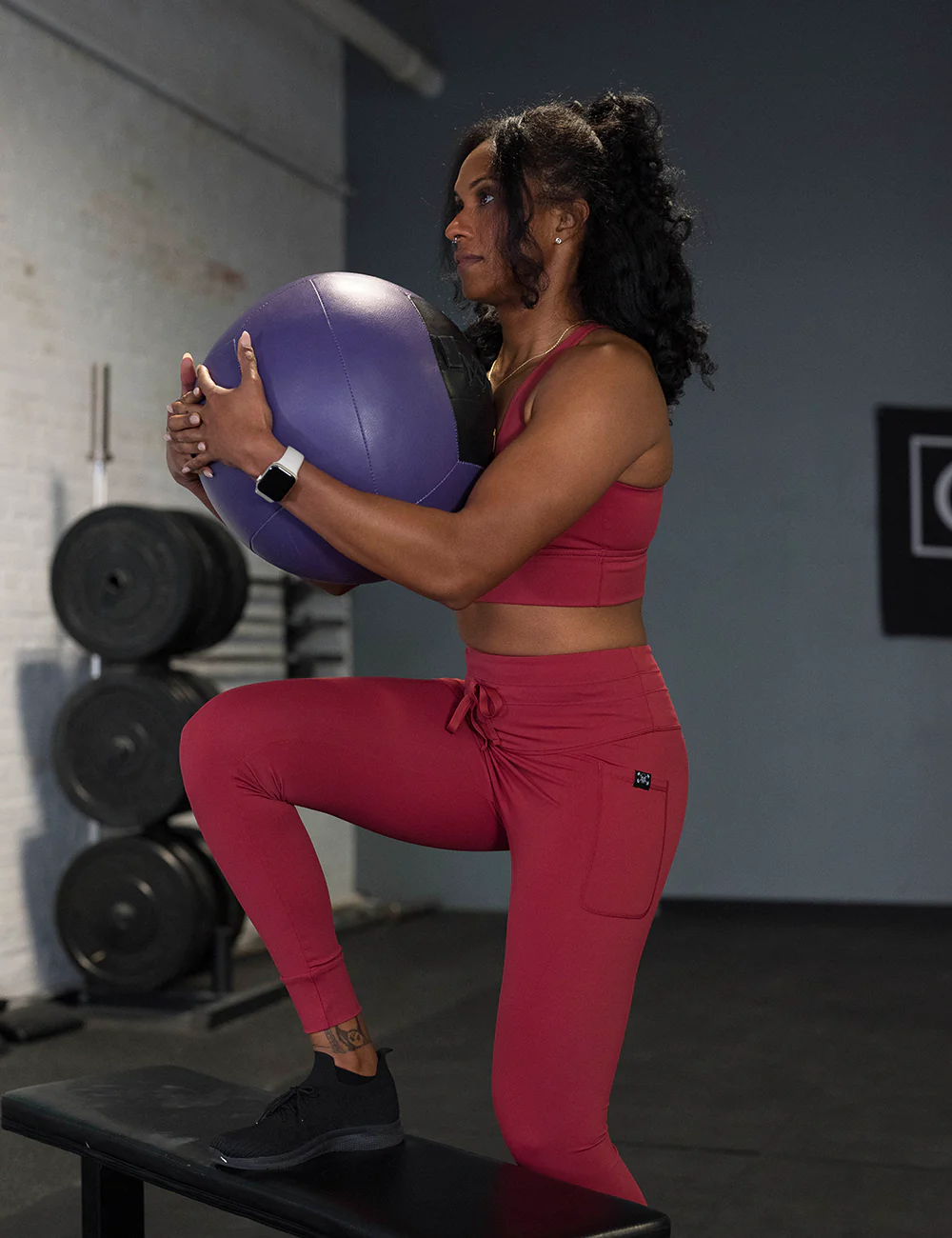 Omni Leggings | Garnet Red - Image 3