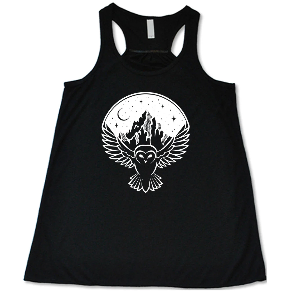 Owl Night Sky Mountain Shirt