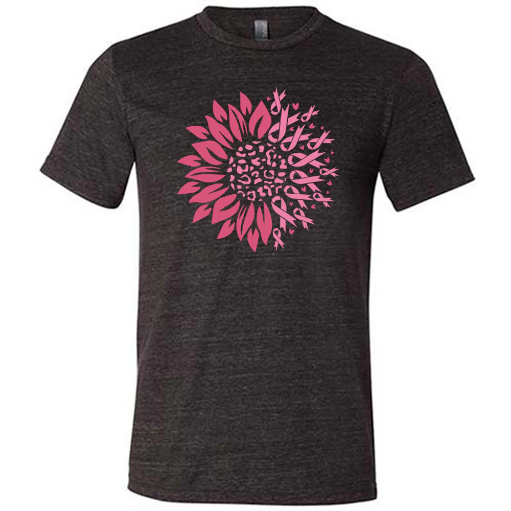 Pink Ribbon Sunflower Shirt Unisex - Image 2