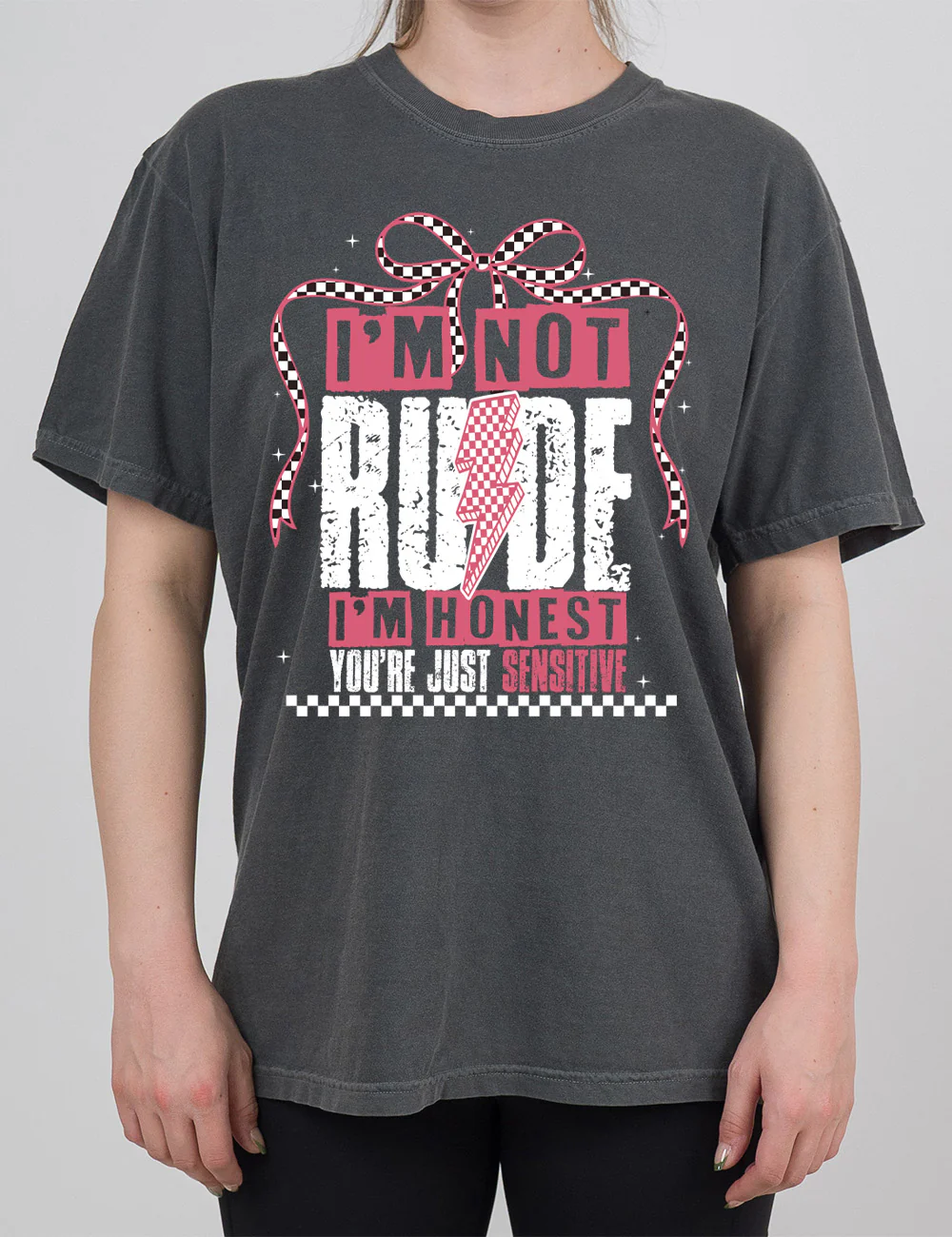 Punk I'm Not Rude I'm Honest You're Just Sensitive Modern Tee - Image 2