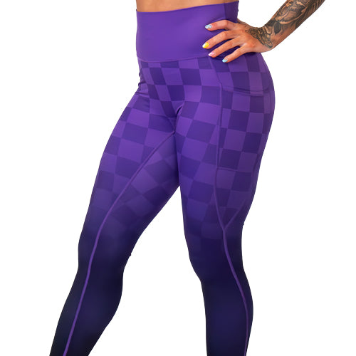 Purple Ombre Checkers Leggings - Image 7