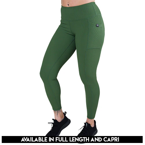 Ribbed Leggings | Hunter Green - Image 3