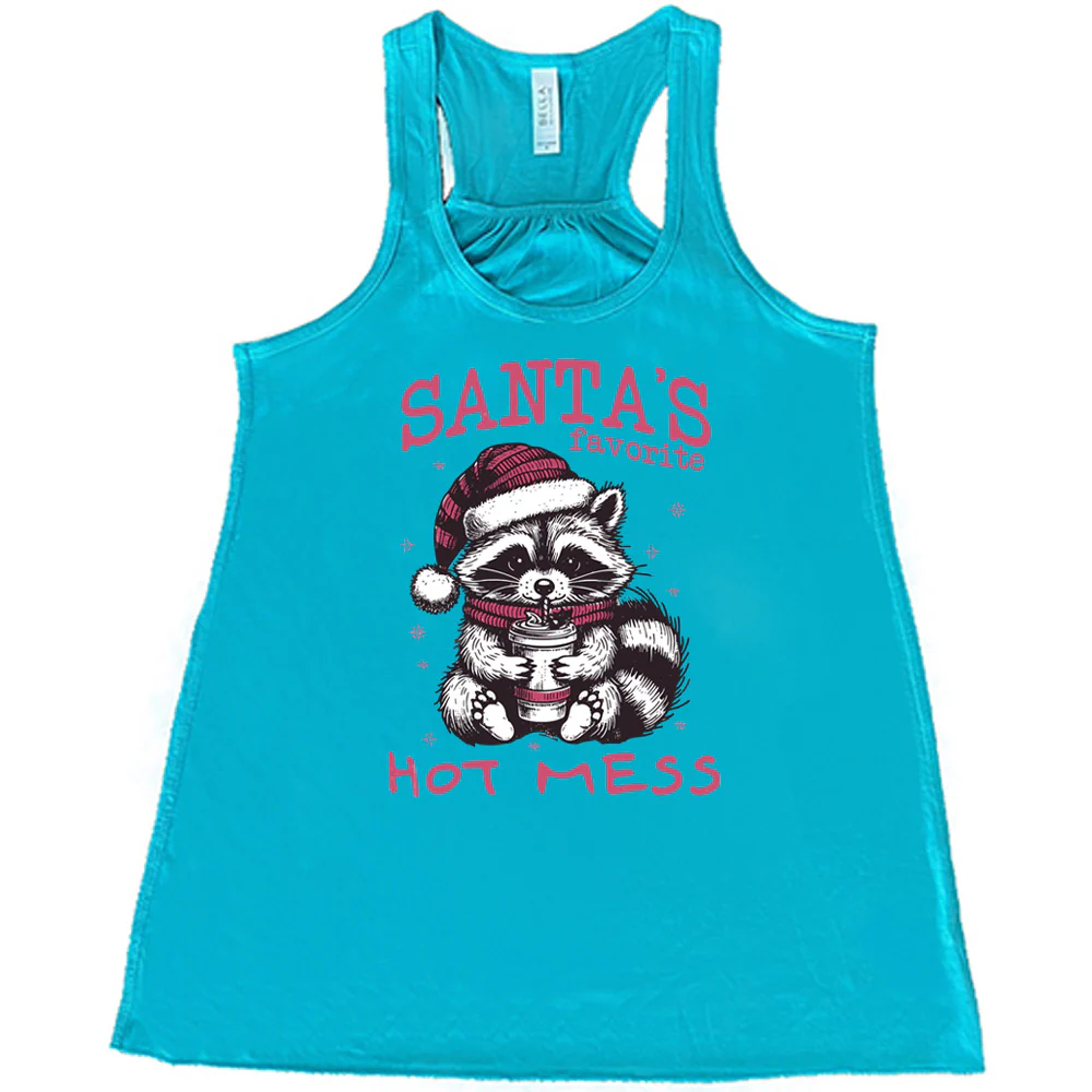 Santa's Favorite Hot Mess Raccoon Shirt - Image 3