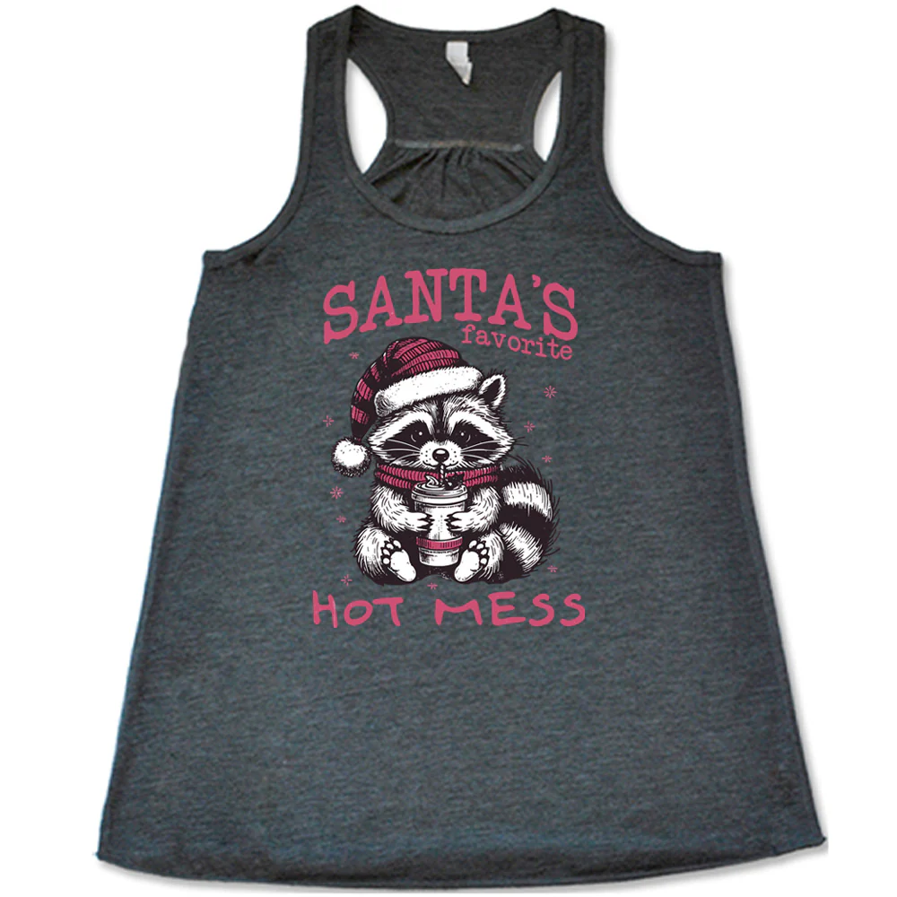 Santa's Favorite Hot Mess Raccoon Shirt - Image 4