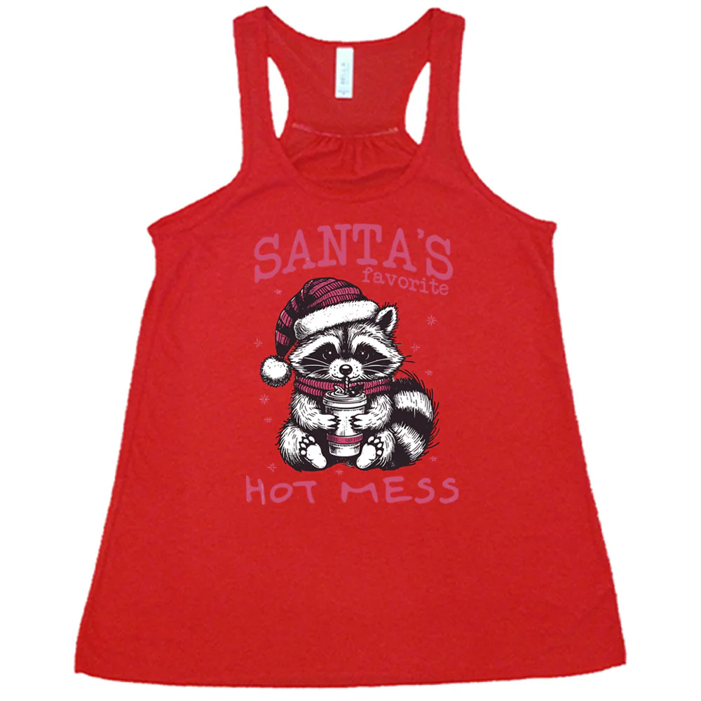 Santa's Favorite Hot Mess Raccoon Shirt - Image 5