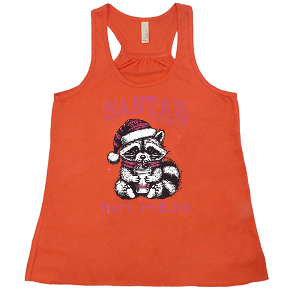 Santa's Favorite Hot Mess Raccoon Shirt - Image 6