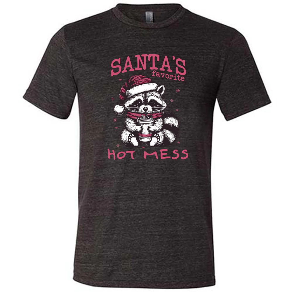 Santa's Favorite Hot Mess Raccoon Shirt Unisex