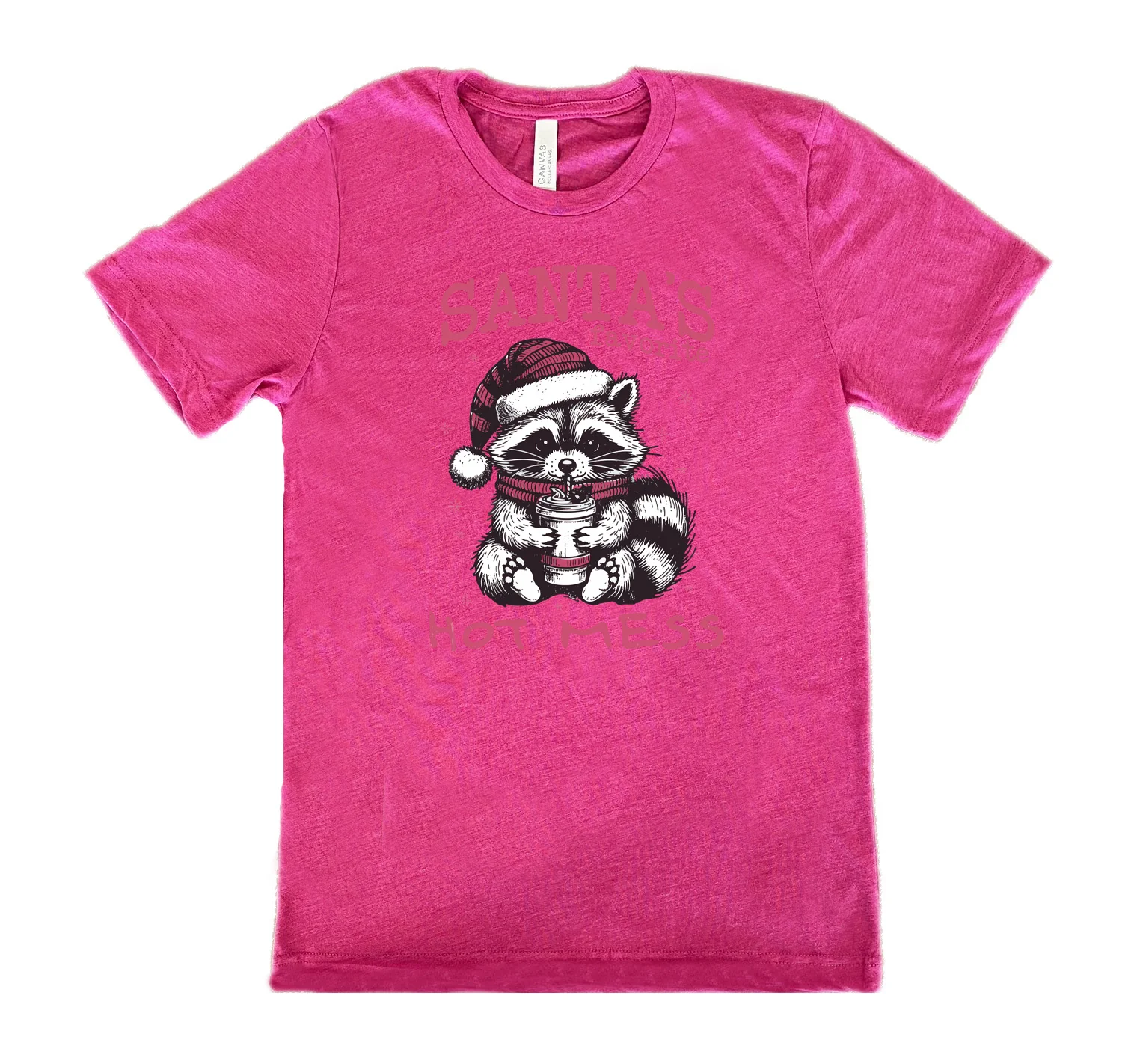 Santa's Favorite Hot Mess Raccoon Shirt Unisex - Image 10