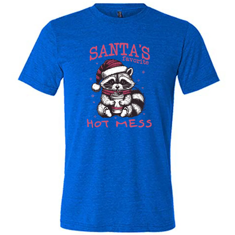 Santa's Favorite Hot Mess Raccoon Shirt Unisex - Image 3