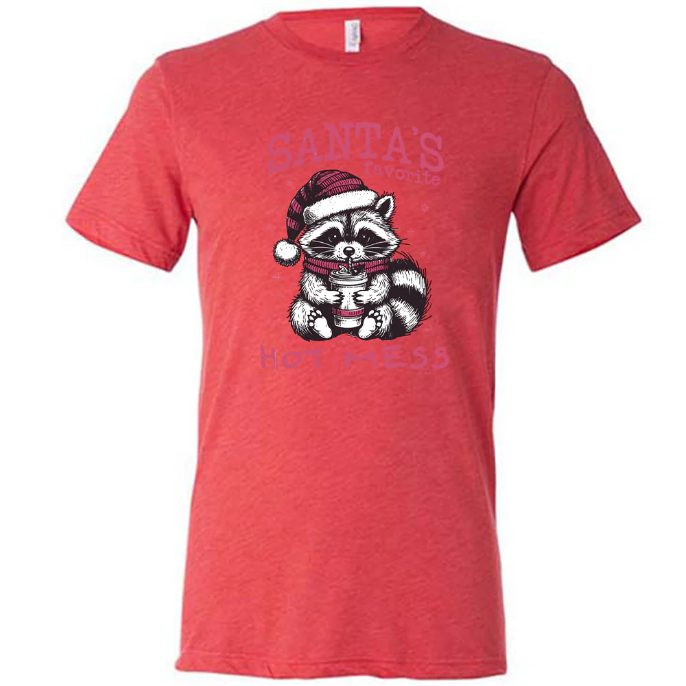 Santa's Favorite Hot Mess Raccoon Shirt Unisex - Image 5