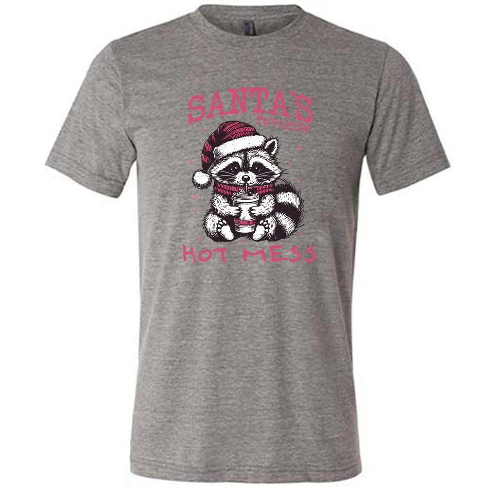 Santa's Favorite Hot Mess Raccoon Shirt Unisex - Image 7
