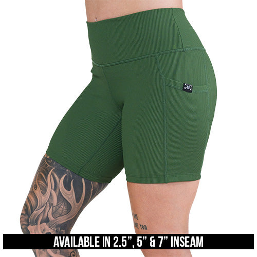 Shorts | Ribbed | Hunter Green - Image 3