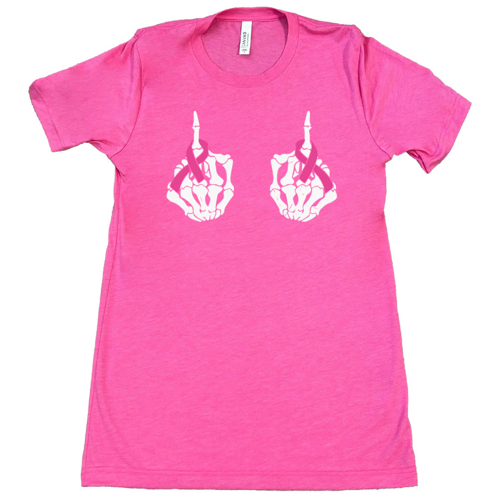 Skeleton Middle Finger Ribbons Shirt Unisex - Image 2