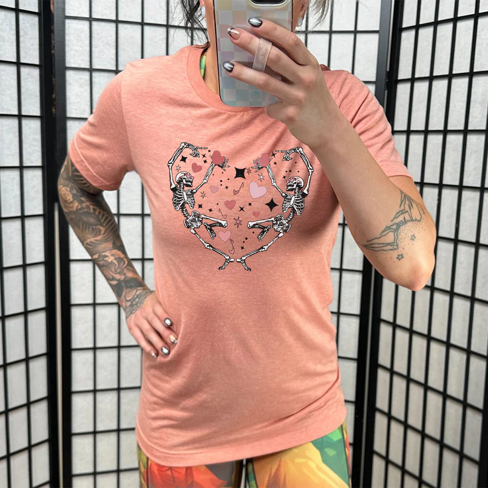Skeletons Heart Shirt Unisex - Image 9