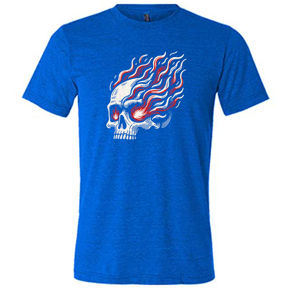 Skull With Burning Eyes Shirt Unisex - Image 3