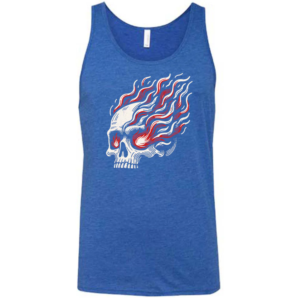 Skull With Burning Eyes Shirt Unisex - Image 4