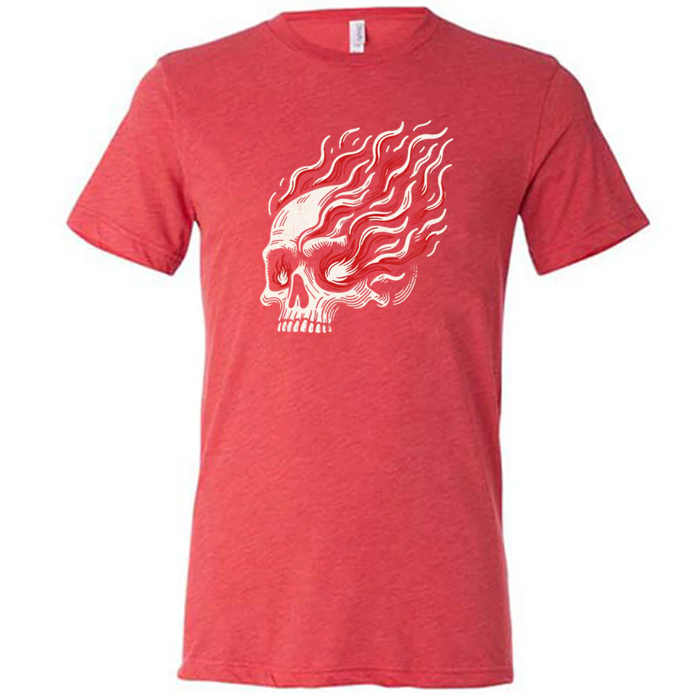 Skull With Burning Eyes Shirt Unisex - Image 5