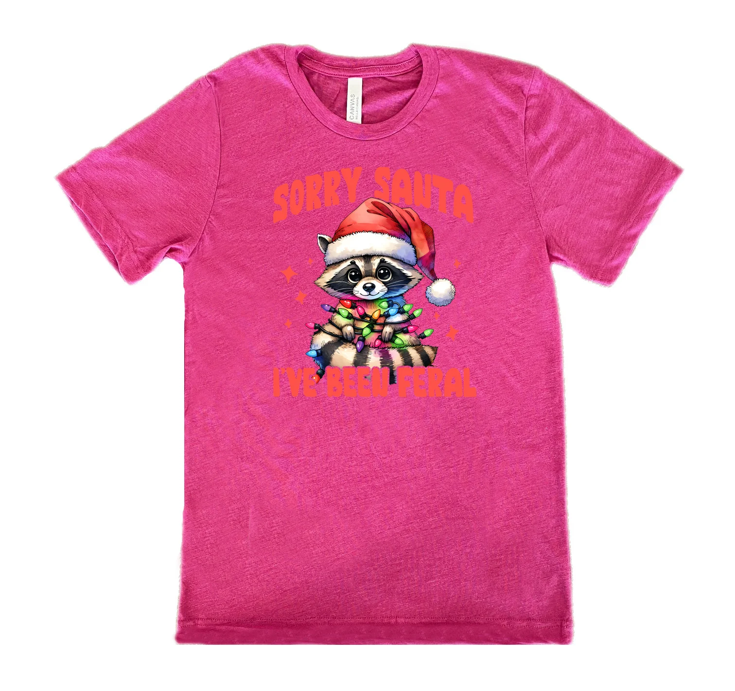 Sorry Santa I've Been Feral Raccoon Shirt Unisex - Image 10