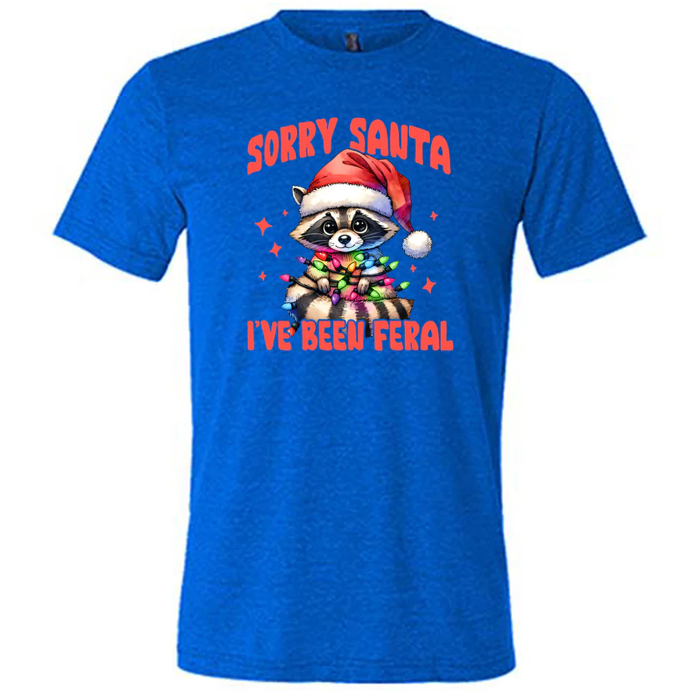 Sorry Santa I've Been Feral Raccoon Shirt Unisex - Image 3