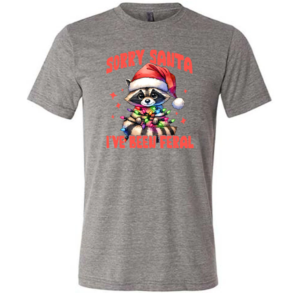 Sorry Santa I've Been Feral Raccoon Shirt Unisex - Image 7