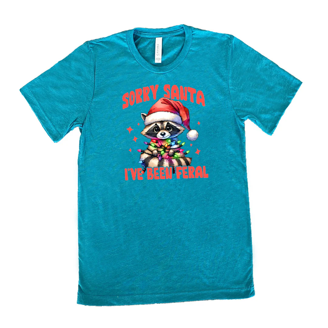 Sorry Santa I've Been Feral Raccoon Shirt Unisex - Image 9